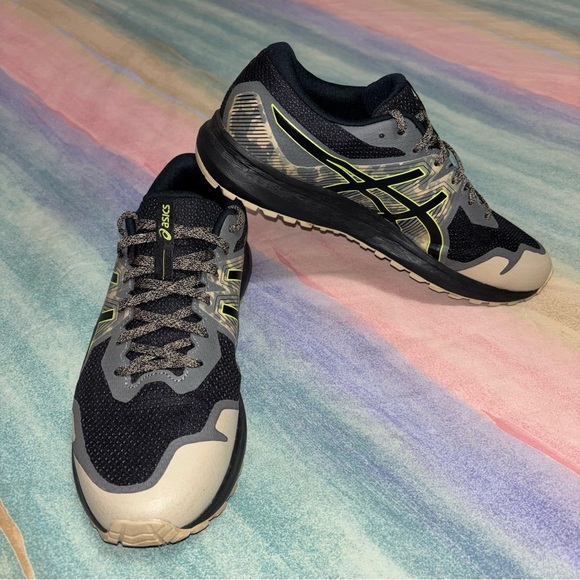 ASICS Gel scram shoes black neon lime camo men’s shoes size 10